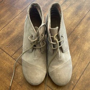 TOMS tan suede booties - gently worn